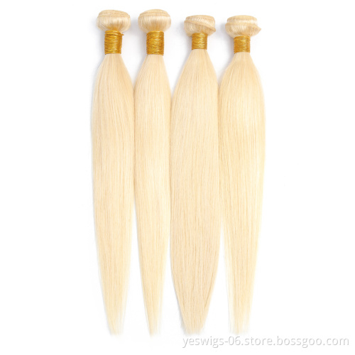 Yeswigs Blonde Hair Bundles Pre Colored Ombre 10A Quality Hair Cuticle Aligned Virgin 613 Blonde Brazilian Human Hair Extension